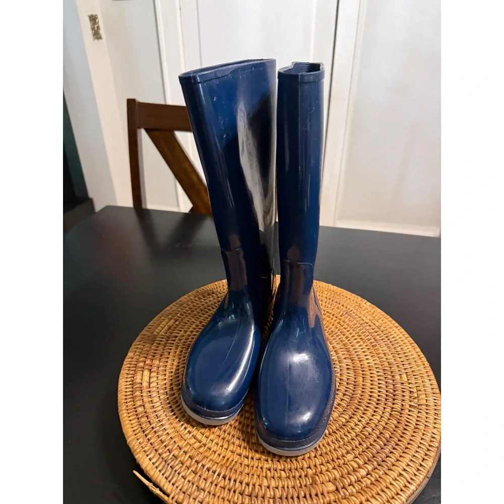 Tingley Kids Navy Blue Rubber Rain Boots Waterproof Glossy Size 5